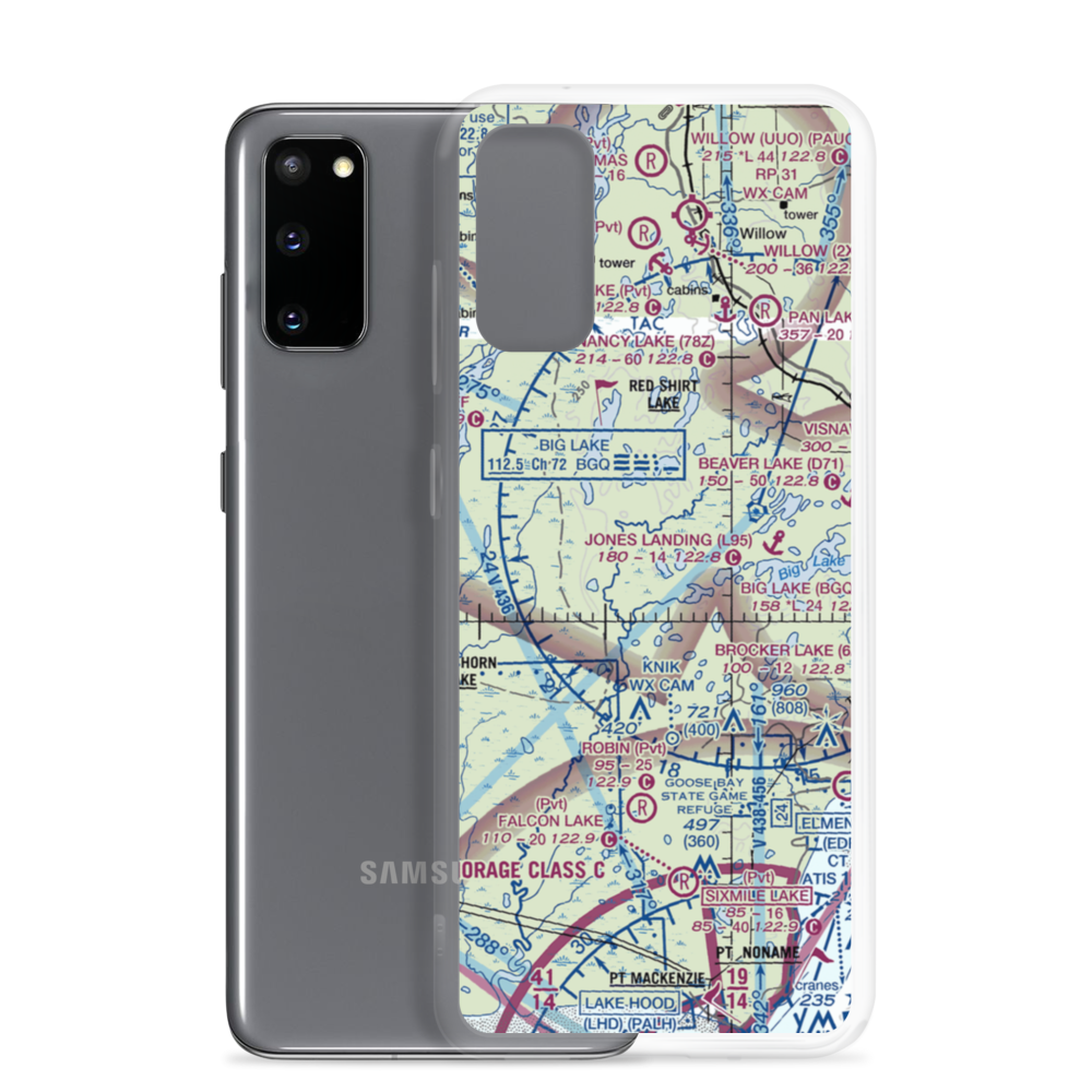 West Papoose Lake Airpark (44AK) VFR Sectional Samsung Case Samsung Galaxy S20 model shown