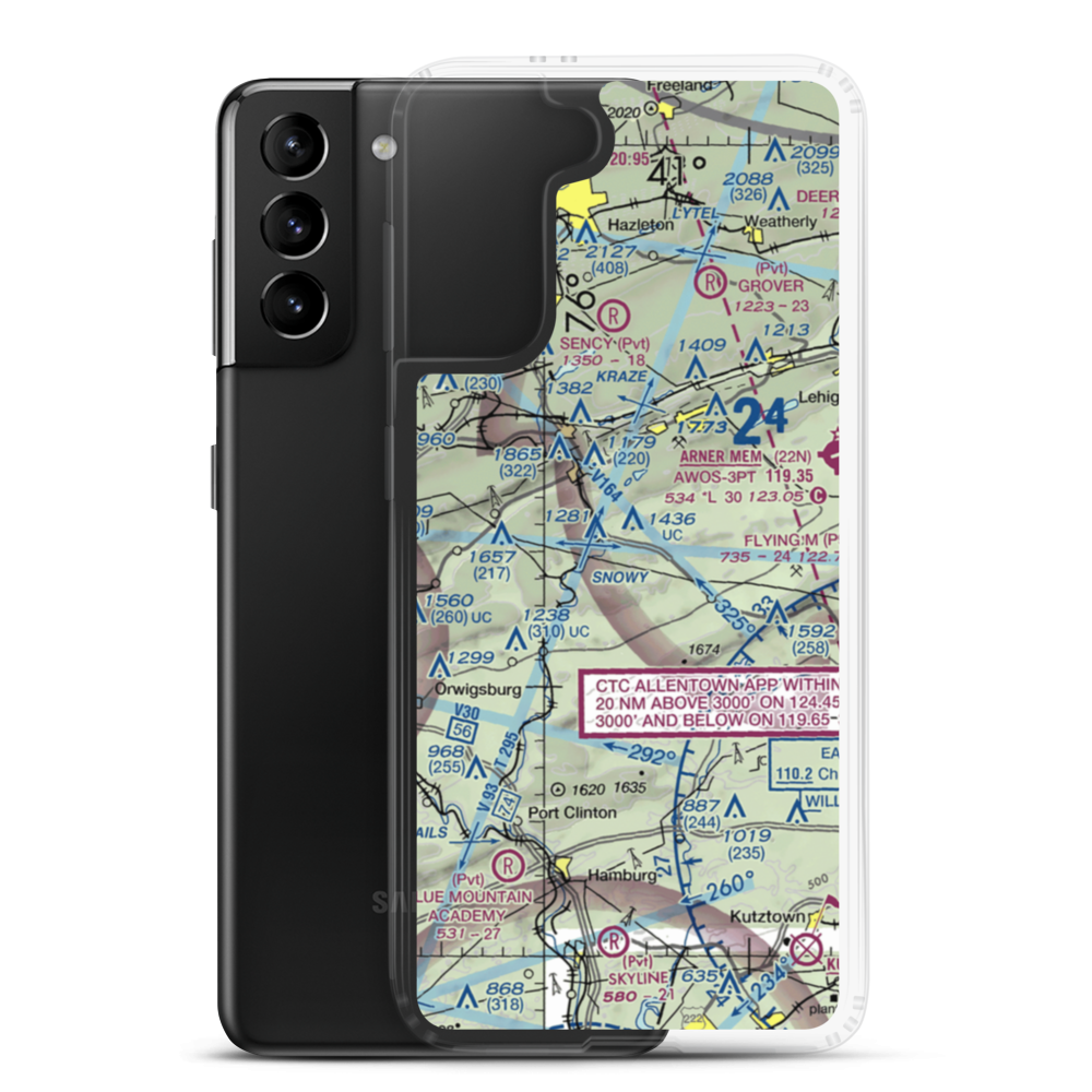 West Penn Township Airport (PS99) VFR Sectional Samsung Case Samsung Galaxy S21 Plus model shown