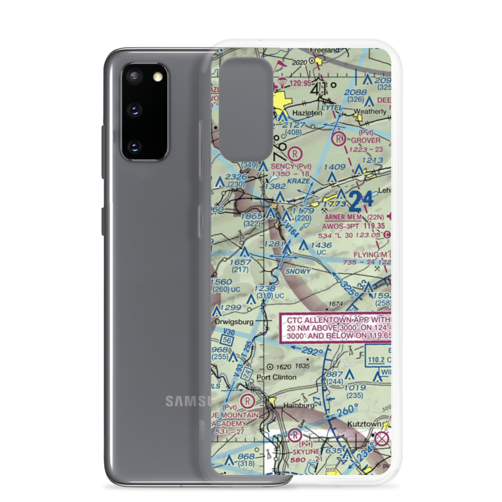 West Penn Township Airport (PS99) VFR Sectional Samsung Case Samsung Galaxy S20 model shown