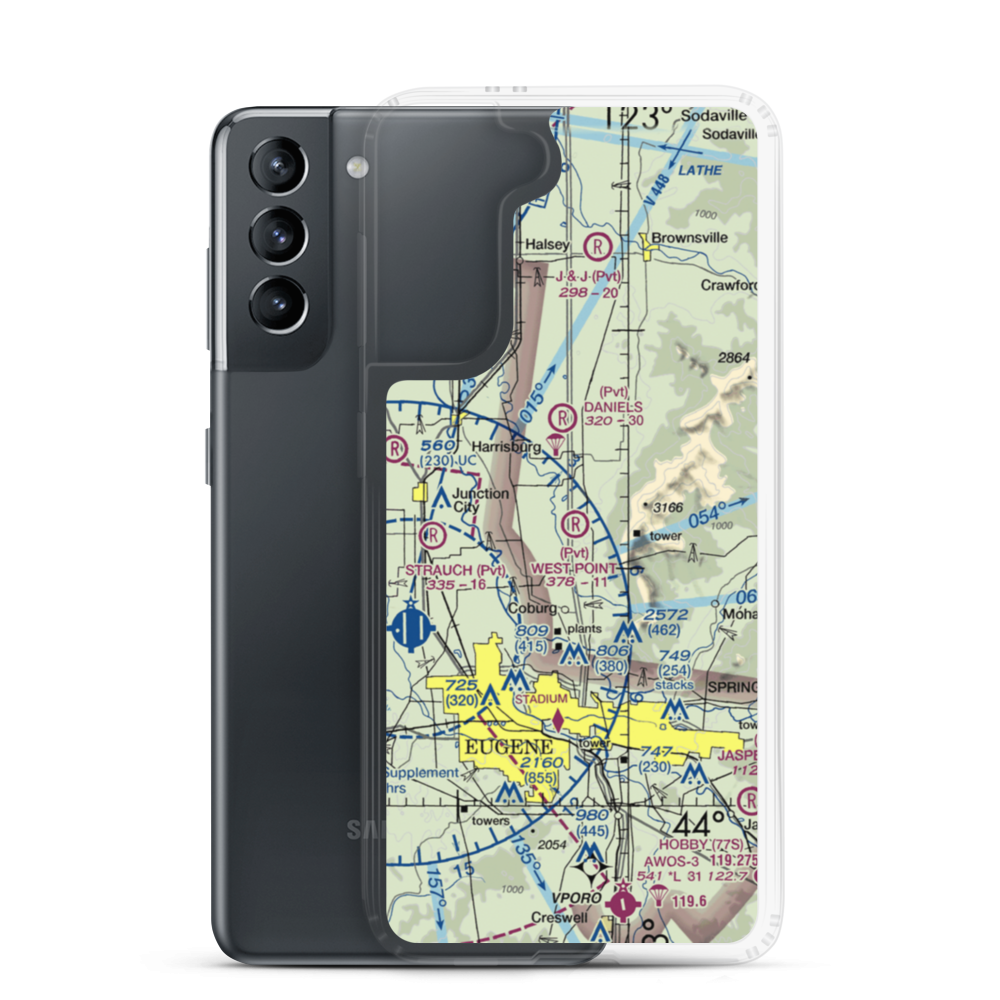 West Point Airport (OR45) VFR Sectional Samsung Case Samsung Galaxy S21 model shown