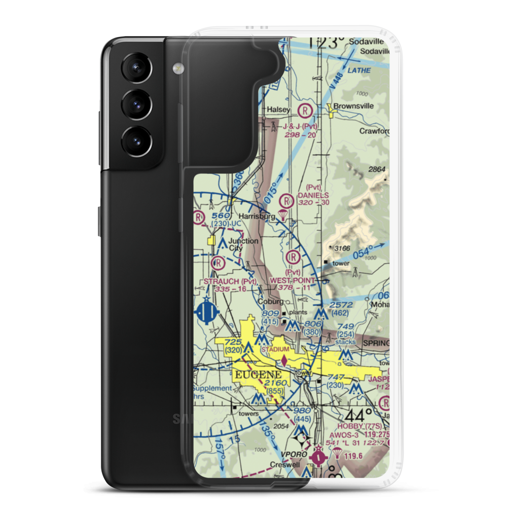 West Point Airport (OR45) VFR Sectional Samsung Case Samsung Galaxy S21 Plus model shown