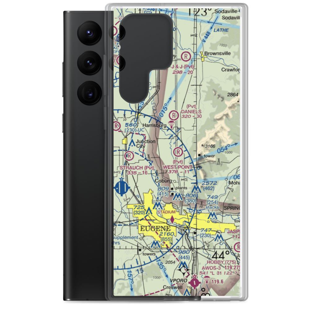 West Point Airport (OR45) VFR Sectional Samsung Case Samsung Galaxy S22 Ultra model shown