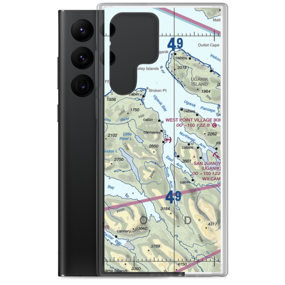 West Point Village Seaplane Base (KWP) VFR Sectional Samsung Case Samsung Galaxy S22 Ultra model shown