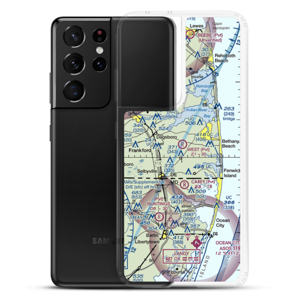West Private Airport (DE21) VFR Sectional Samsung Case Samsung Galaxy S21 Ultra model shown