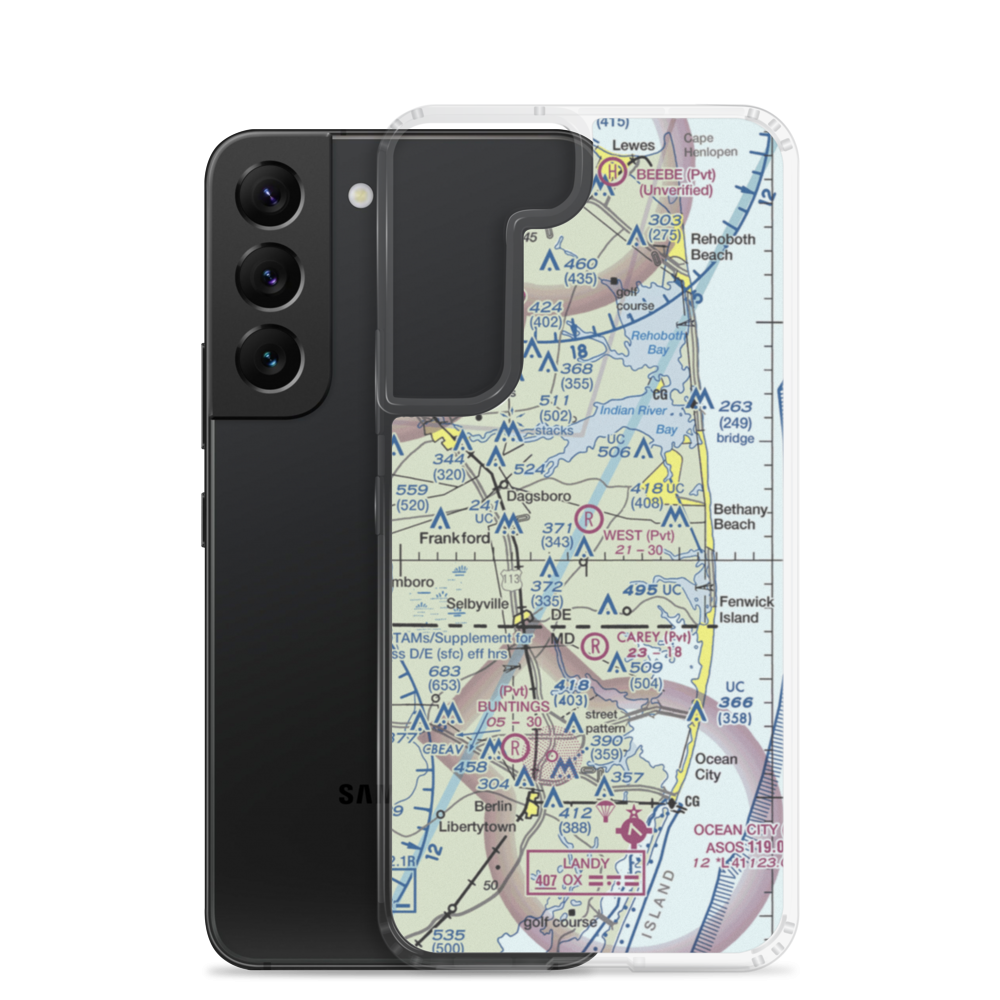West Private Airport (DE21) VFR Sectional Samsung Case Samsung Galaxy S22 model shown