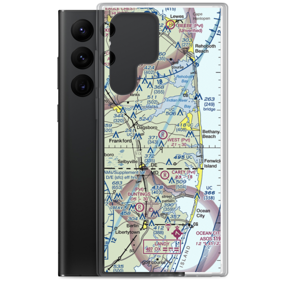 West Private Airport (DE21) VFR Sectional Samsung Case Samsung Galaxy S22 Ultra model shown