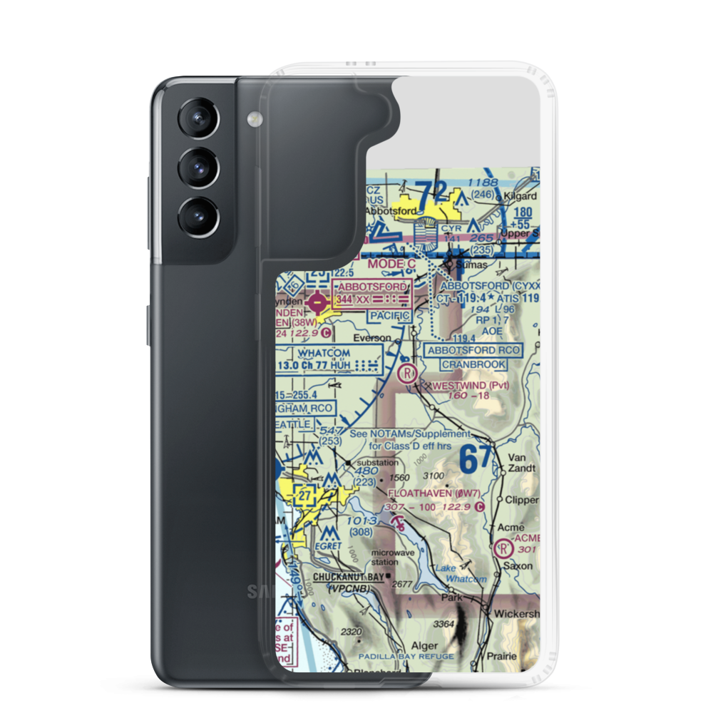 West Wind Airport (7WA3) VFR Sectional Samsung Case Samsung Galaxy S21 model shown