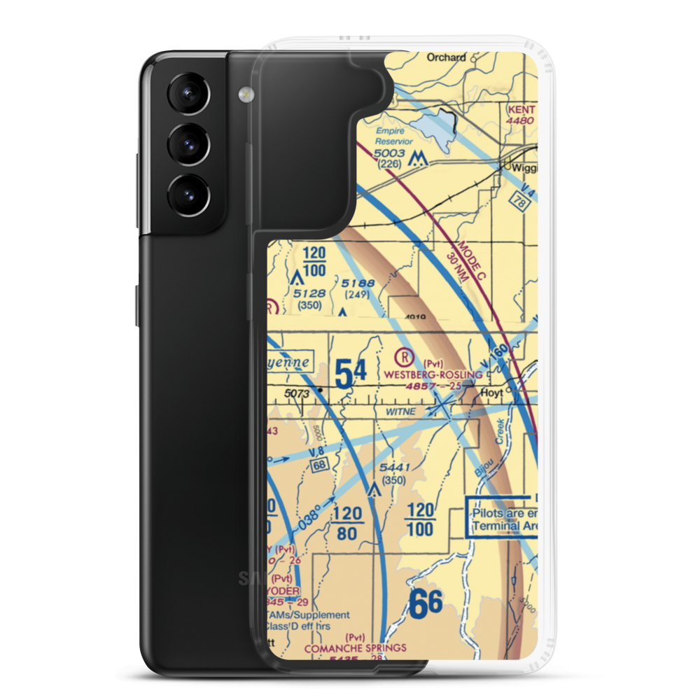 Westberg-Rosling Farms Airport (74CO) VFR Sectional Samsung Case Samsung Galaxy S21 Plus model shown