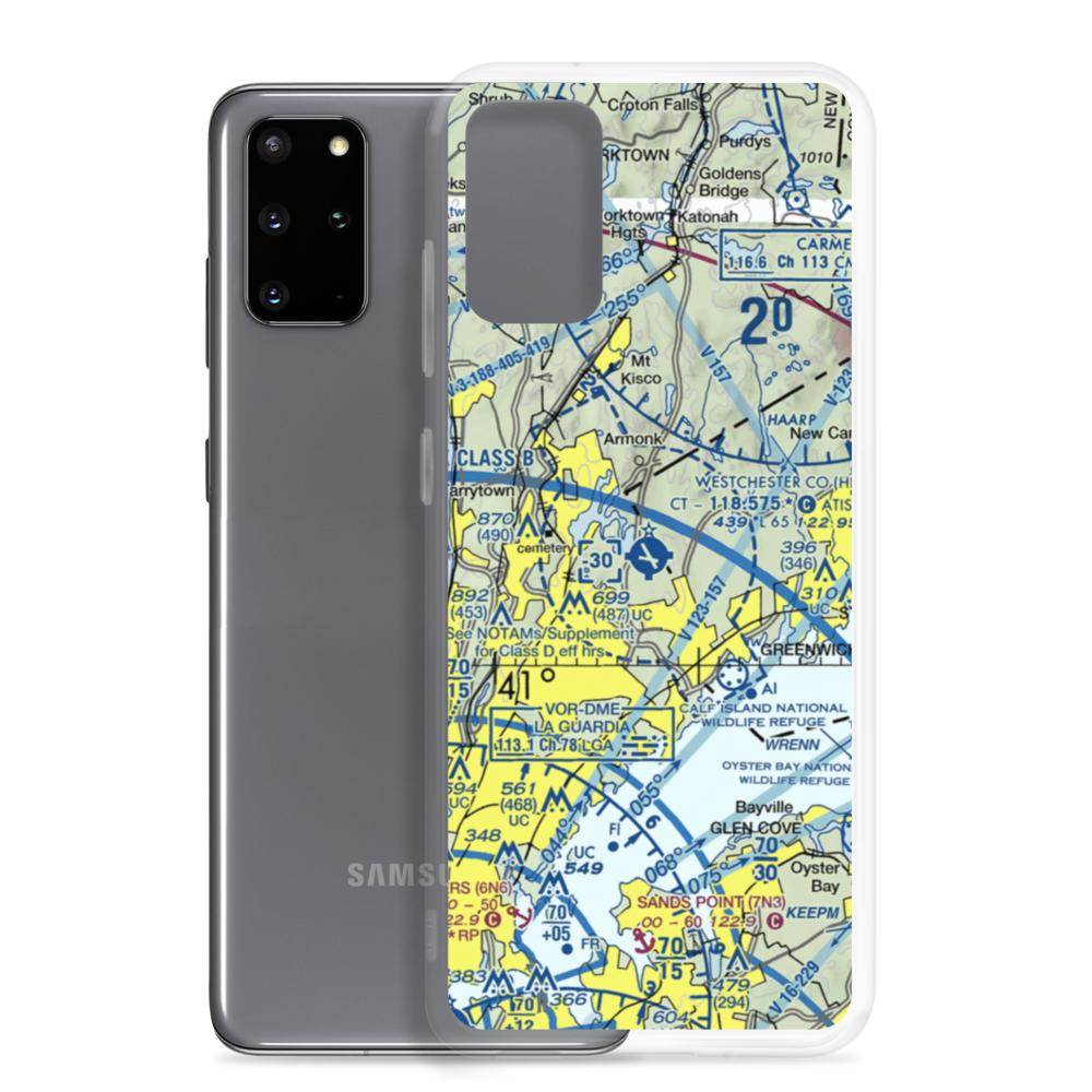 Westchester County Airport (HPN) VFR Sectional Samsung Case Samsung Galaxy S20 Plus model shown