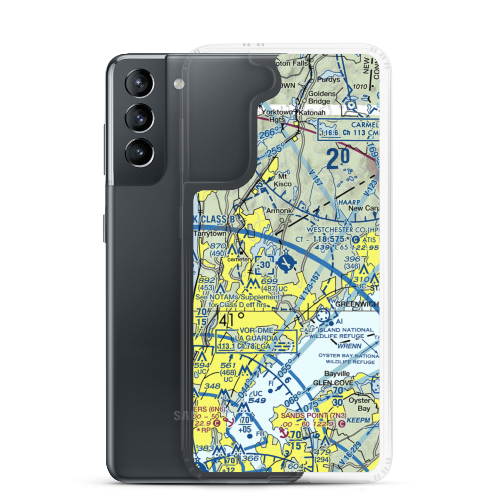 Westchester County Airport (HPN) VFR Sectional Samsung Case Samsung Galaxy S21 model shown
