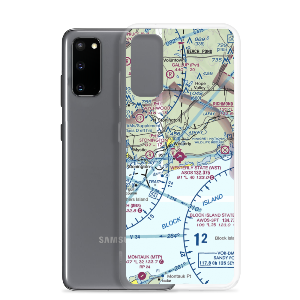 Westerly State Airport (WST) VFR Sectional Samsung Case Samsung Galaxy S20 model shown