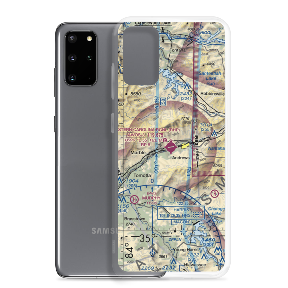Western Carolina Regional Airport (RHP) VFR Sectional Samsung Case Samsung Galaxy S20 Plus model shown