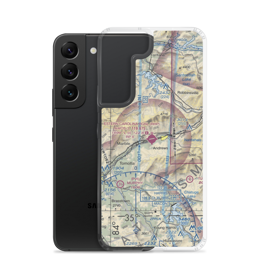 Western Carolina Regional Airport (RHP) VFR Sectional Samsung Case Samsung Galaxy S22 model shown