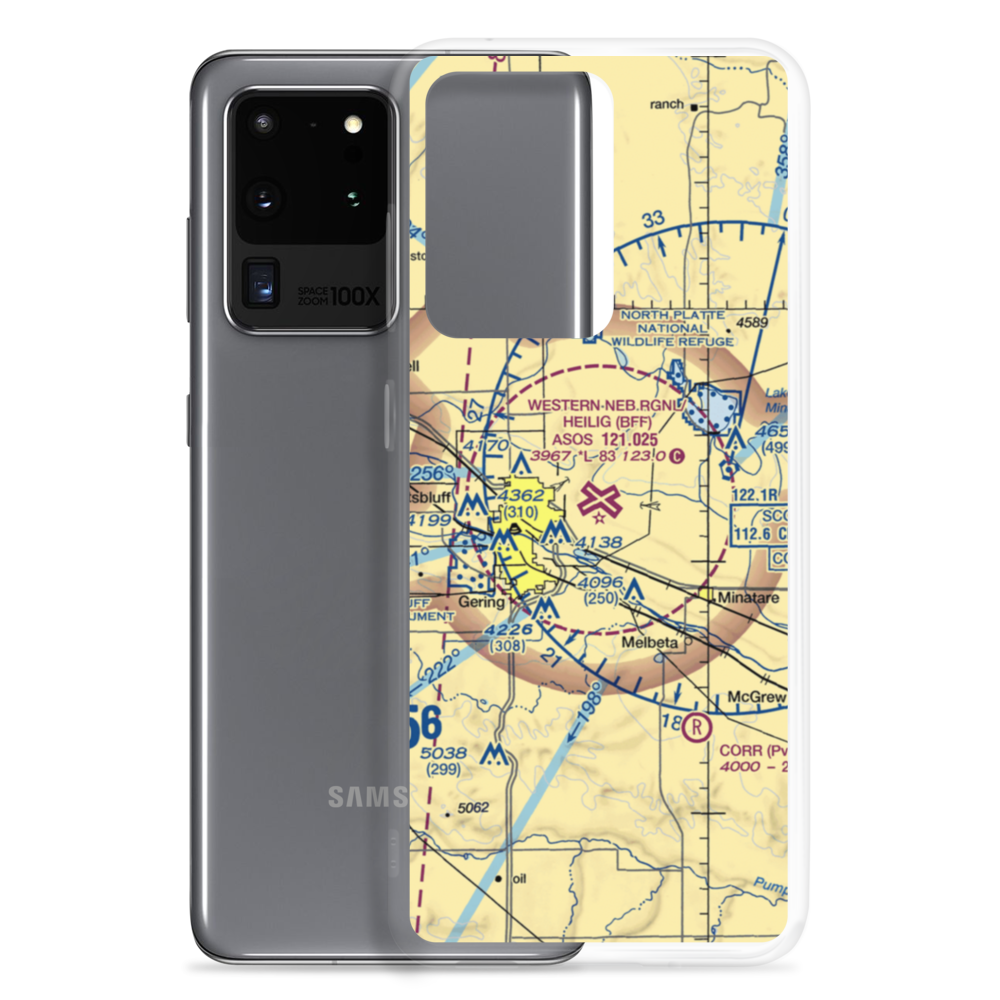 Western Neb. Rgnl/William B. Heilig Airport (BFF) VFR Sectional Samsung Case Samsung Galaxy S20 Ultra model shown