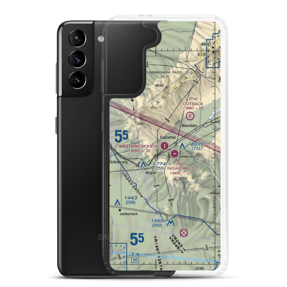Western Sky Airport (0AZ2) VFR Sectional Samsung Case Samsung Galaxy S21 Plus model shown