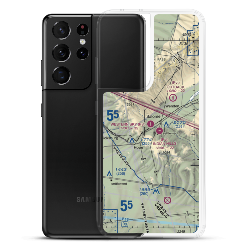 Western Sky Airport (0AZ2) VFR Sectional Samsung Case Samsung Galaxy S21 Ultra model shown