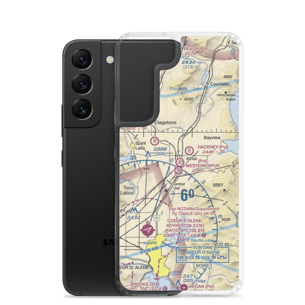 Western Spur Airport (ID48) VFR Sectional Samsung Case Samsung Galaxy S22 model shown