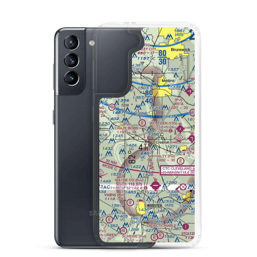Westfield Airport (86OH) VFR Sectional Samsung Case Samsung Galaxy S21 model shown