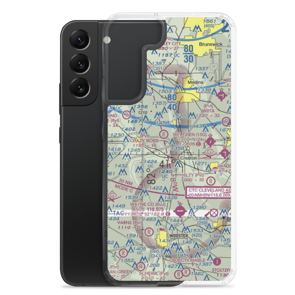 Westfield Airport (86OH) VFR Sectional Samsung Case Samsung Galaxy S22 Plus model shown