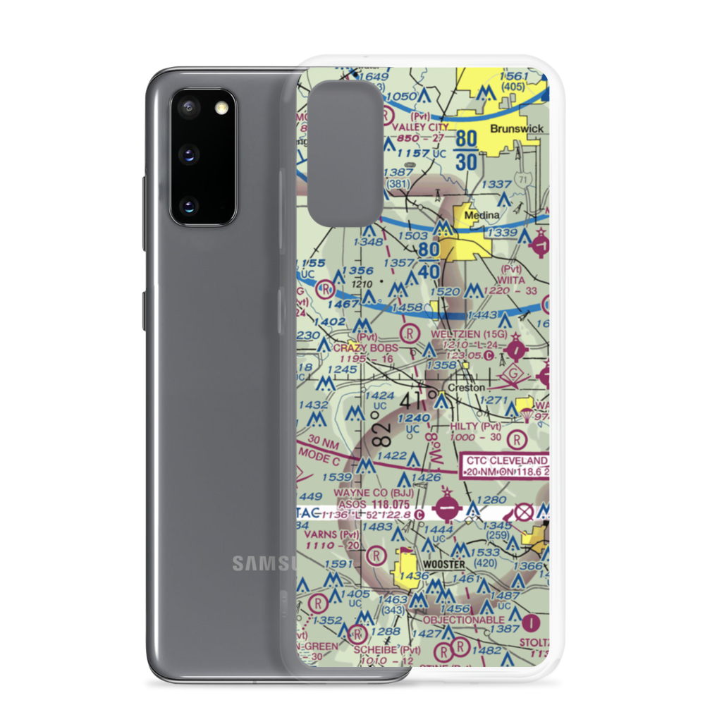 Westfield Airport (86OH) VFR Sectional Samsung Case Samsung Galaxy S20 model shown