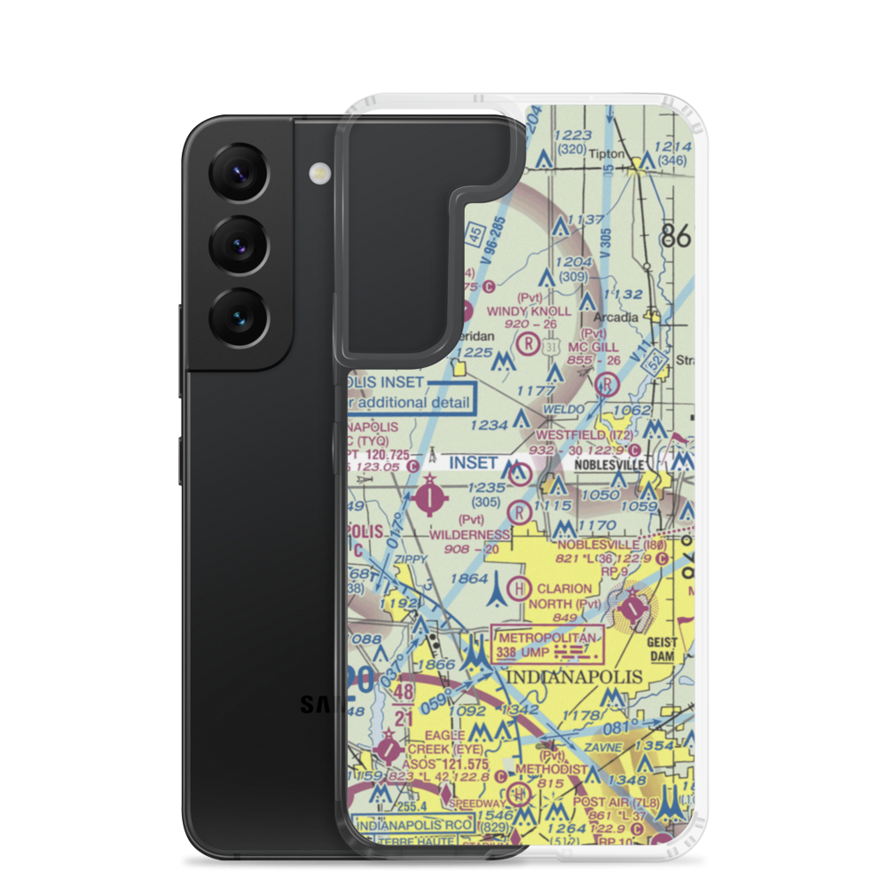 Westfield Airport (I72) VFR Sectional Samsung Case Samsung Galaxy S22 model shown