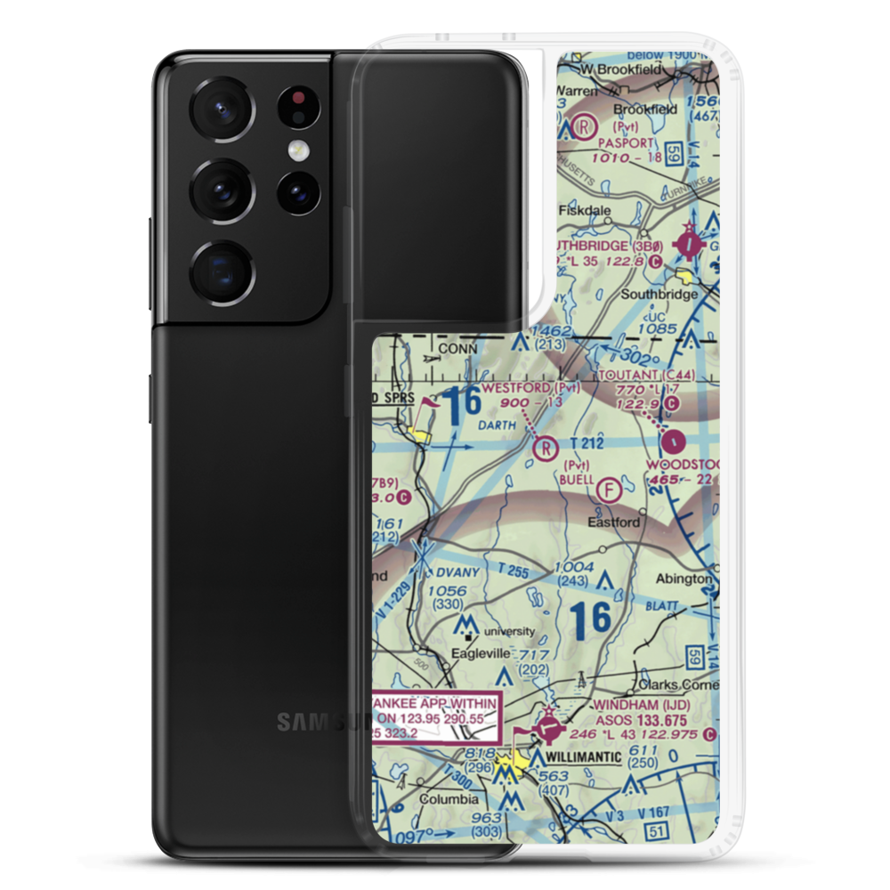 Westford Airstrip (CT74) VFR Sectional Samsung Case Samsung Galaxy S21 Ultra model shown