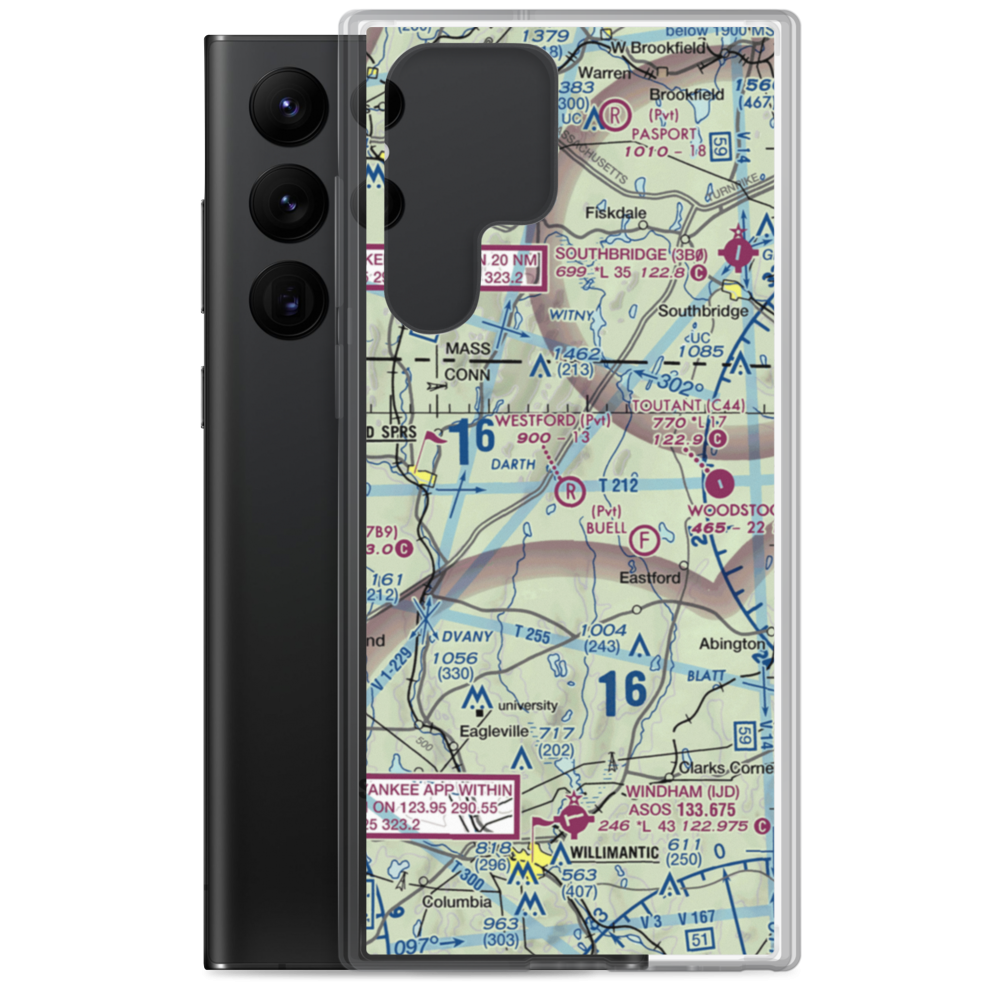 Westford Airstrip (CT74) VFR Sectional Samsung Case Samsung Galaxy S22 Ultra model shown