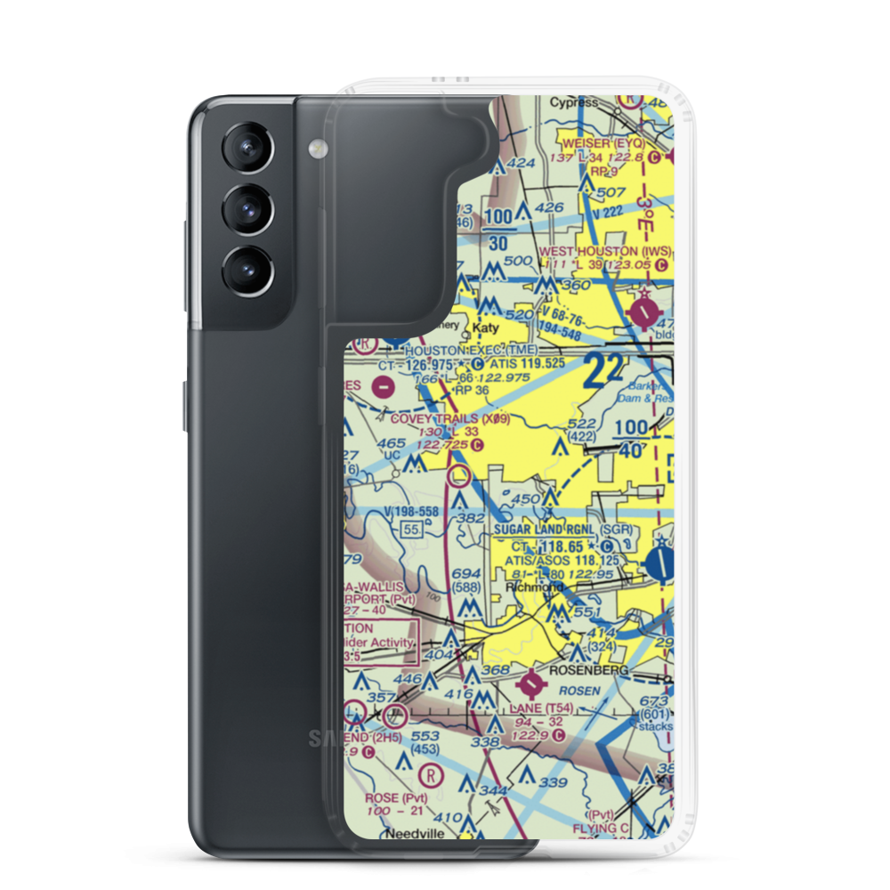 Westheimer Air Park (O07) VFR Sectional Samsung Case Samsung Galaxy S21 model shown