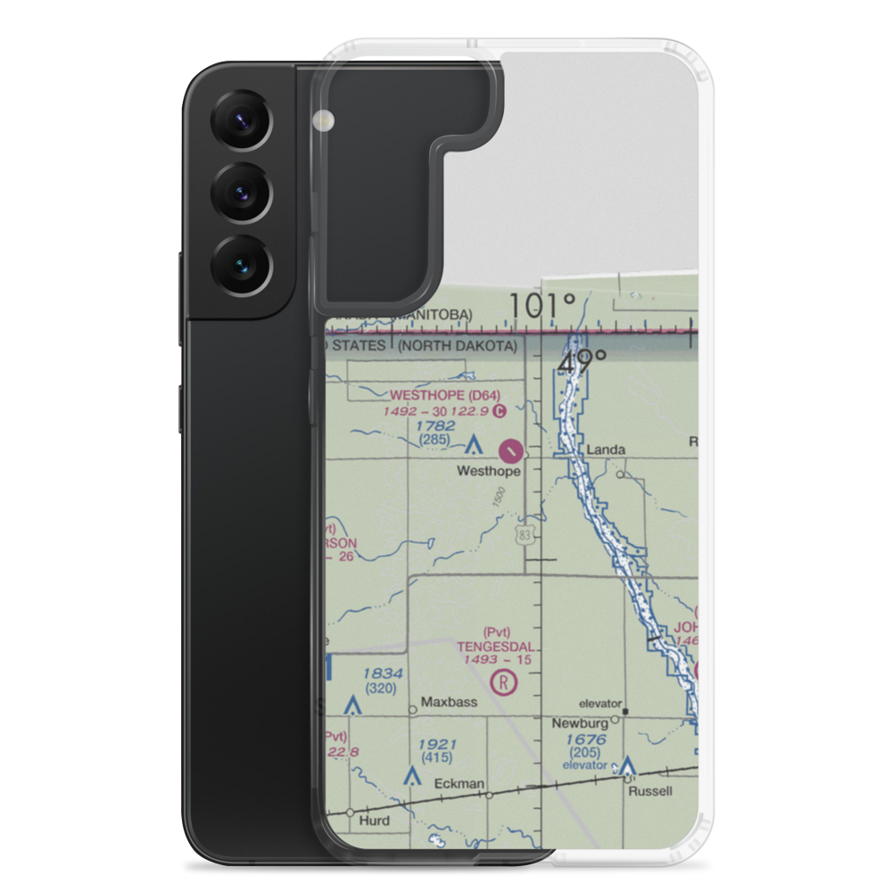 Westhope Municipal Airport (D64) VFR Sectional Samsung Case Samsung Galaxy S22 Plus model shown