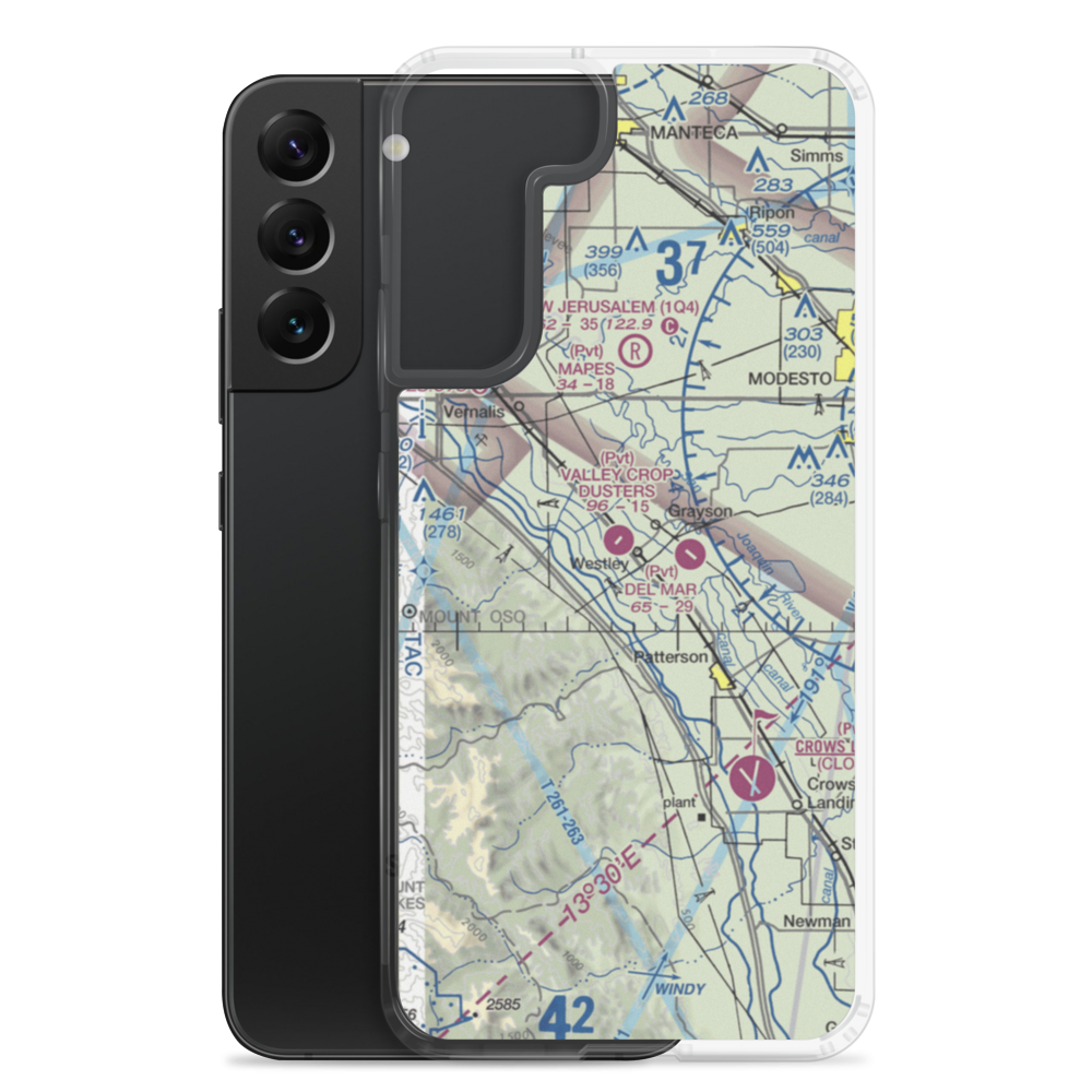 Westley Airport (CA67) VFR Sectional Samsung Case Samsung Galaxy S22 Plus model shown