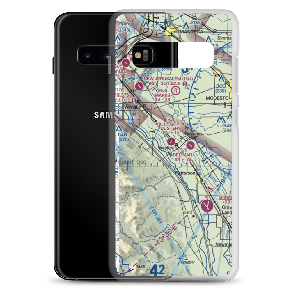 Westley Airport (CA67) VFR Sectional Samsung Case Samsung Galaxy S10+ model shown