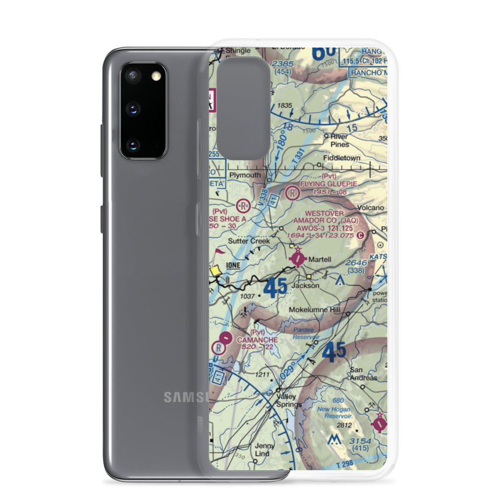 Westover Field Amador County Airport (JAQ) VFR Sectional Samsung Case Samsung Galaxy S20 model shown