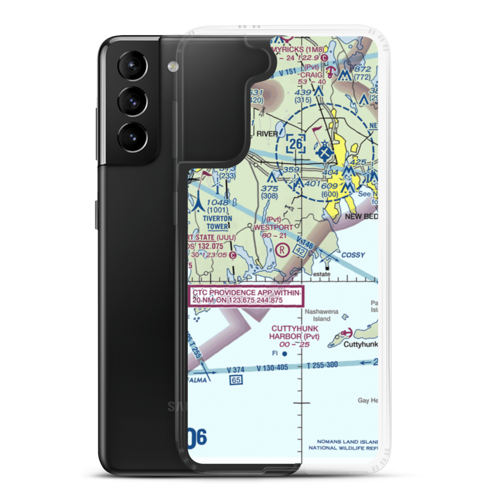 Westport Airport (3MA5) VFR Sectional Samsung Case Samsung Galaxy S21 Plus model shown