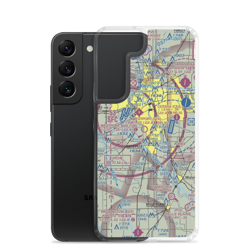 Westport Auxiliary Airport (72K) VFR Sectional Samsung Case Samsung Galaxy S22 model shown