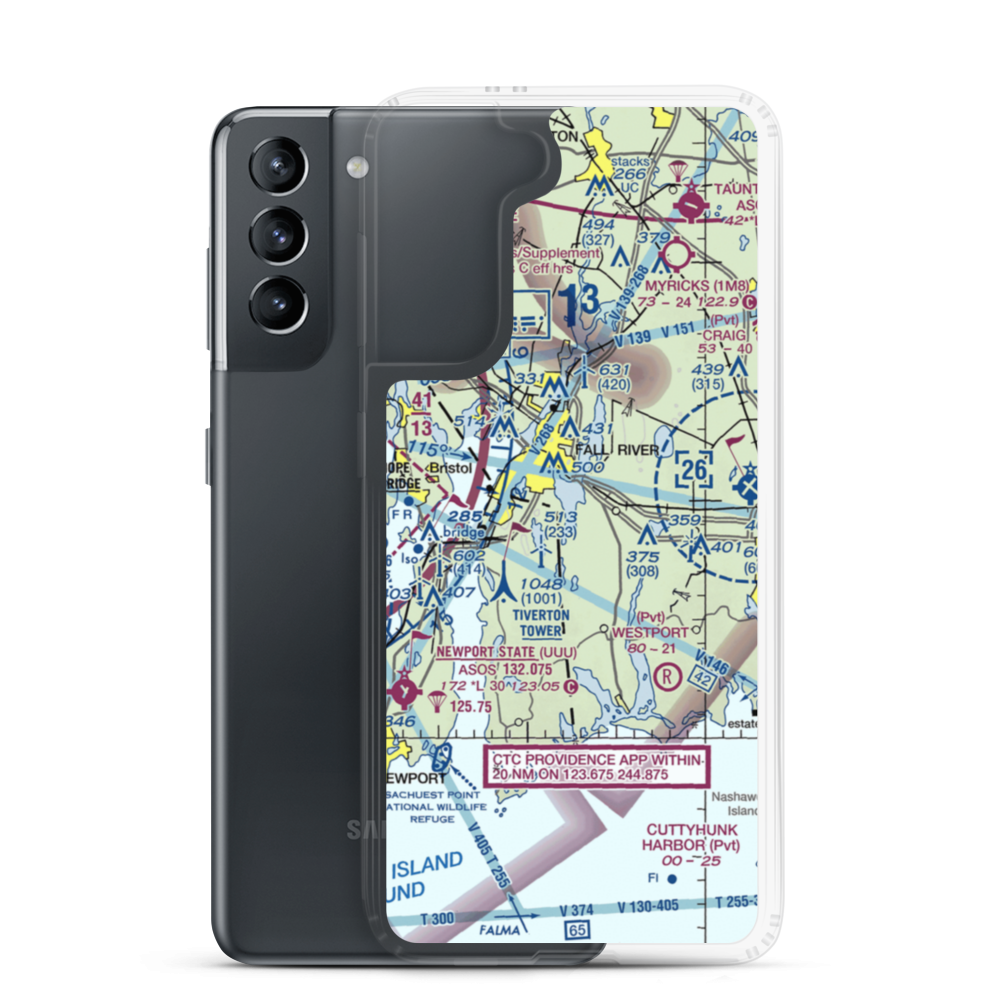 Westport Seaplane Base (MA82) VFR Sectional Samsung Case Samsung Galaxy S21 model shown