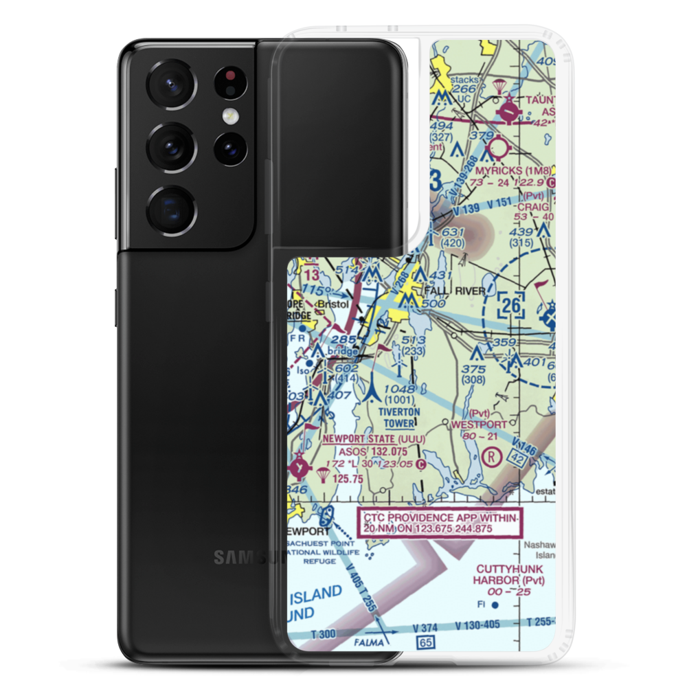 Westport Seaplane Base (MA82) VFR Sectional Samsung Case Samsung Galaxy S21 Ultra model shown