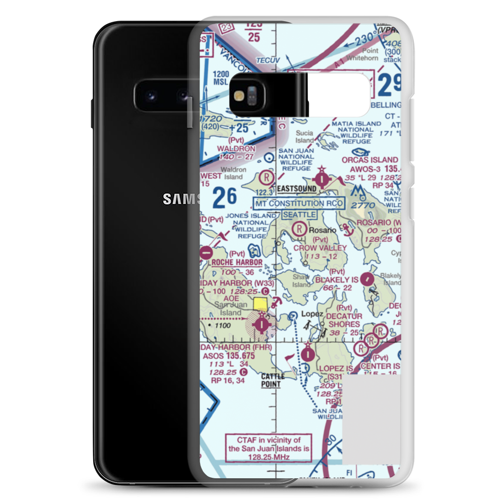 Westsound/Wsx Seaplane Base (WSX) VFR Sectional Samsung Case Samsung Galaxy S10+ model shown