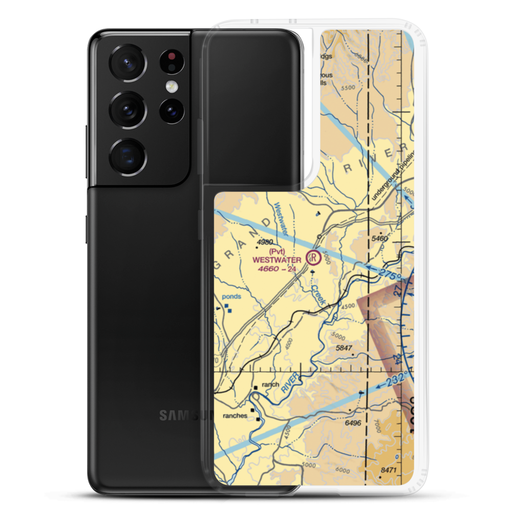 Westwater Airport (UT42) VFR Sectional Samsung Case Samsung Galaxy S21 Ultra model shown