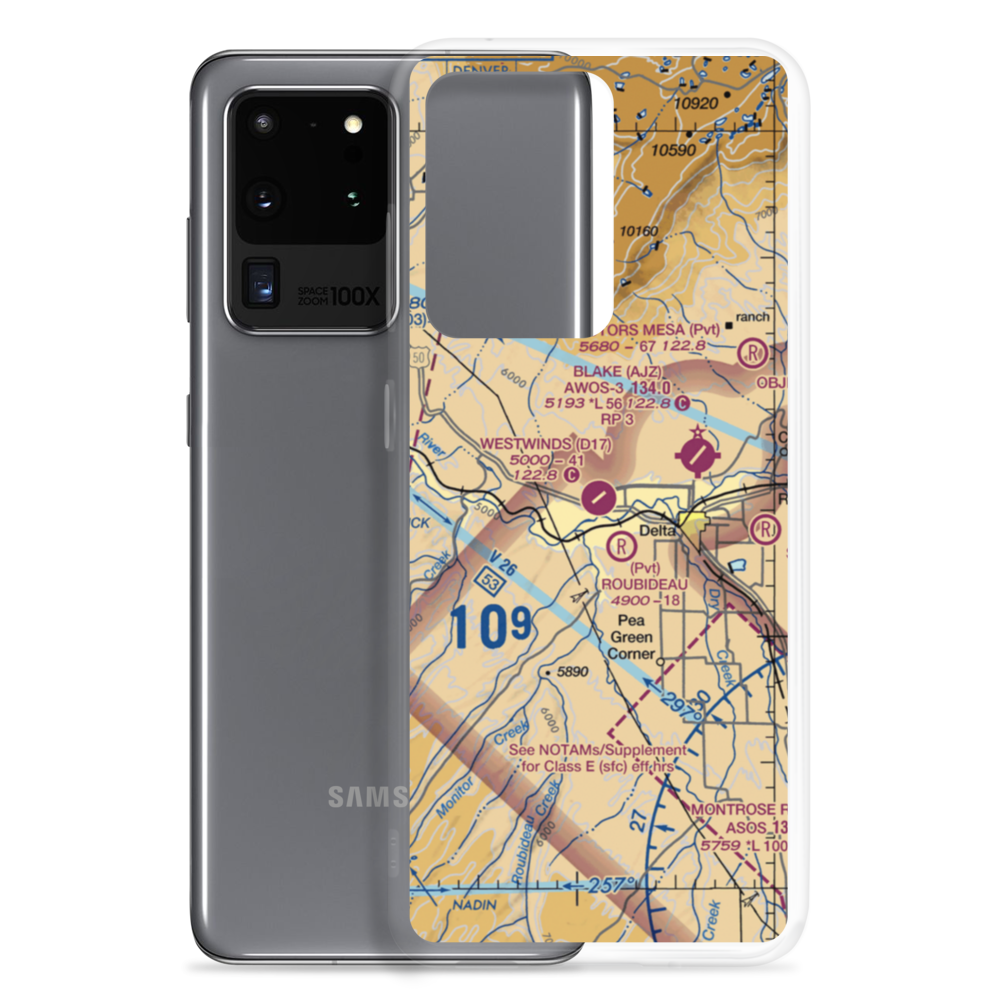 Westwinds Airport (D17) VFR Sectional Samsung Case Samsung Galaxy S20 Ultra model shown