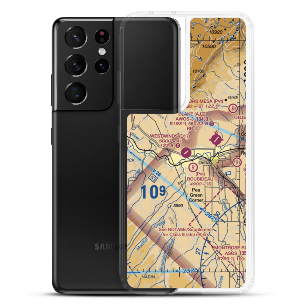 Westwinds Airport (D17) VFR Sectional Samsung Case Samsung Galaxy S21 Ultra model shown