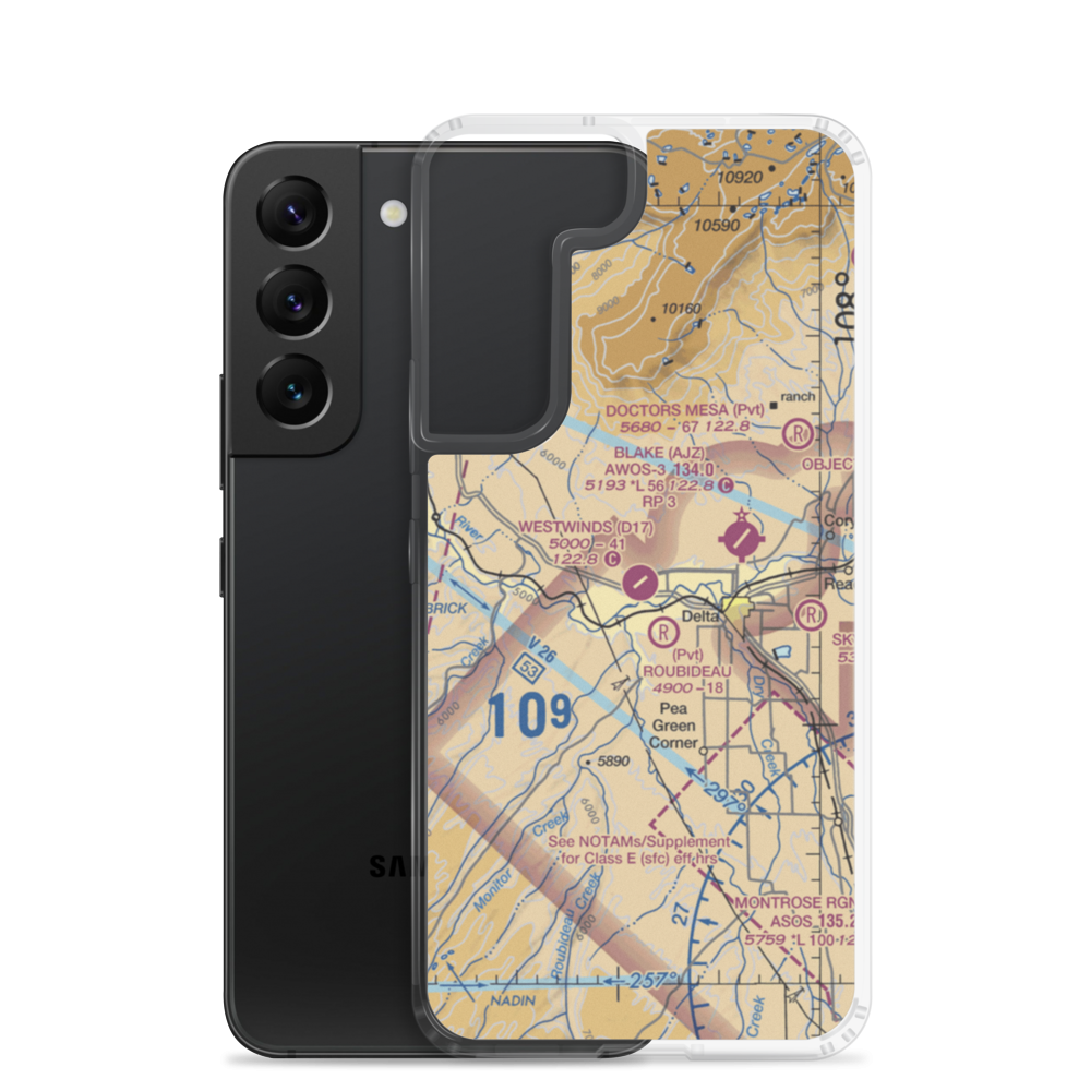 Westwinds Airport (D17) VFR Sectional Samsung Case Samsung Galaxy S22 model shown