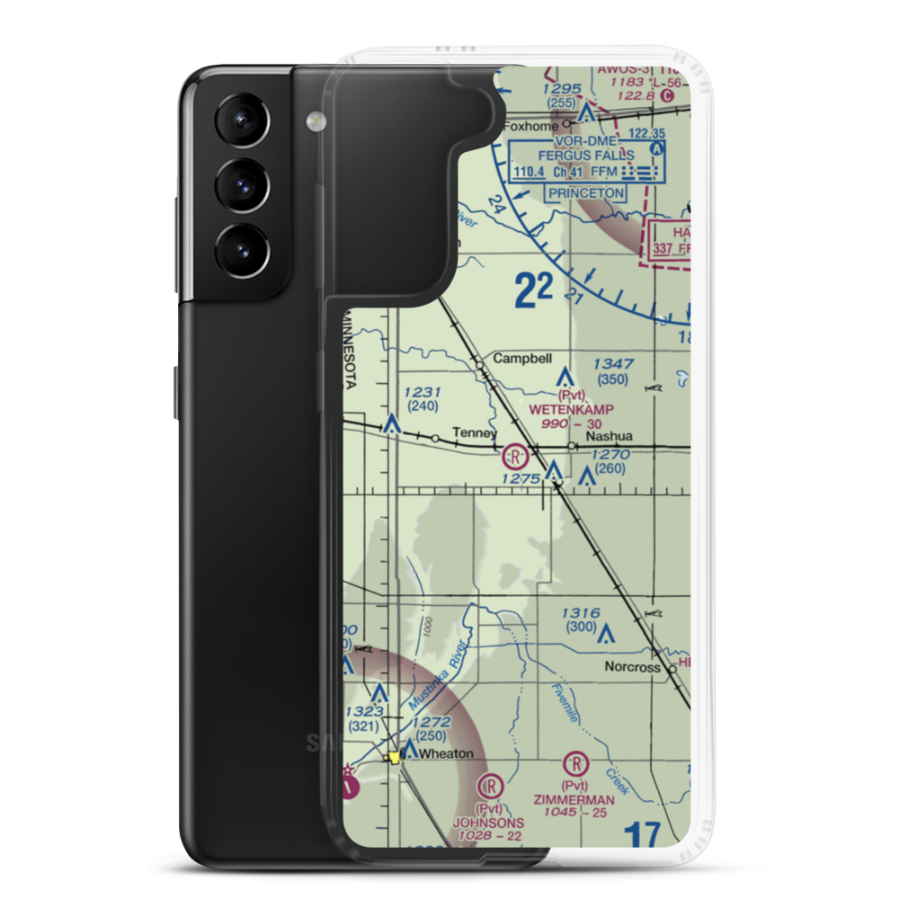 Wetenkamp Airport (29MN) VFR Sectional Samsung Case Samsung Galaxy S21 Plus model shown