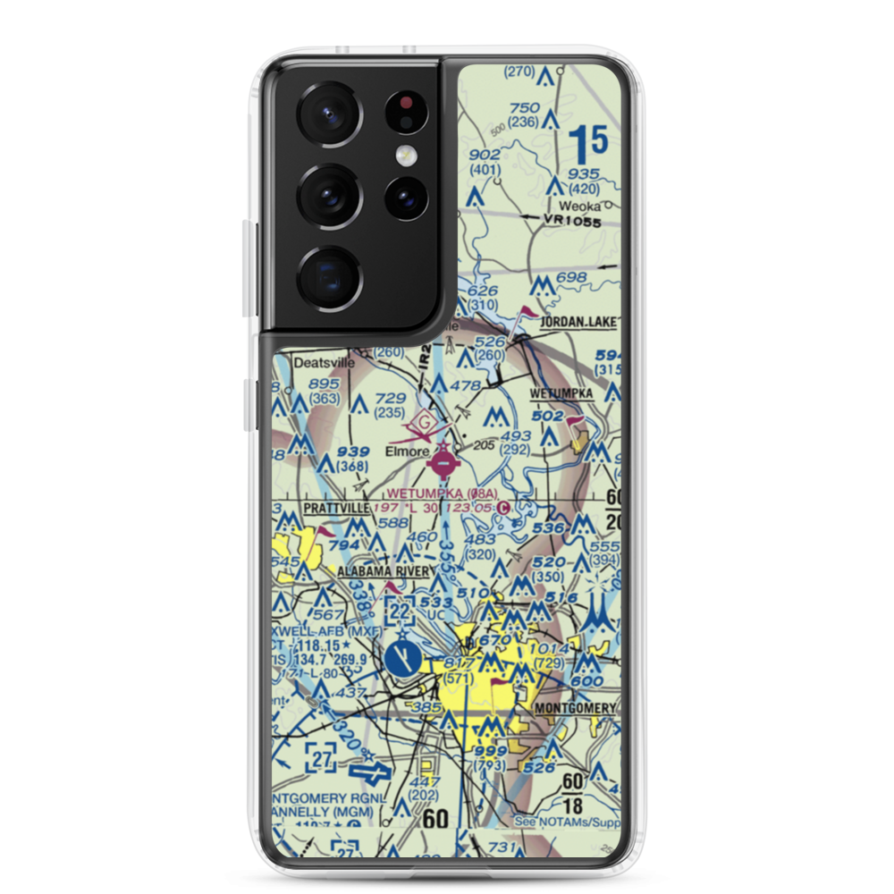 Wetumpka Municipal Airport (08A) VFR Sectional Samsung Case Samsung Galaxy S21 Ultra model shown