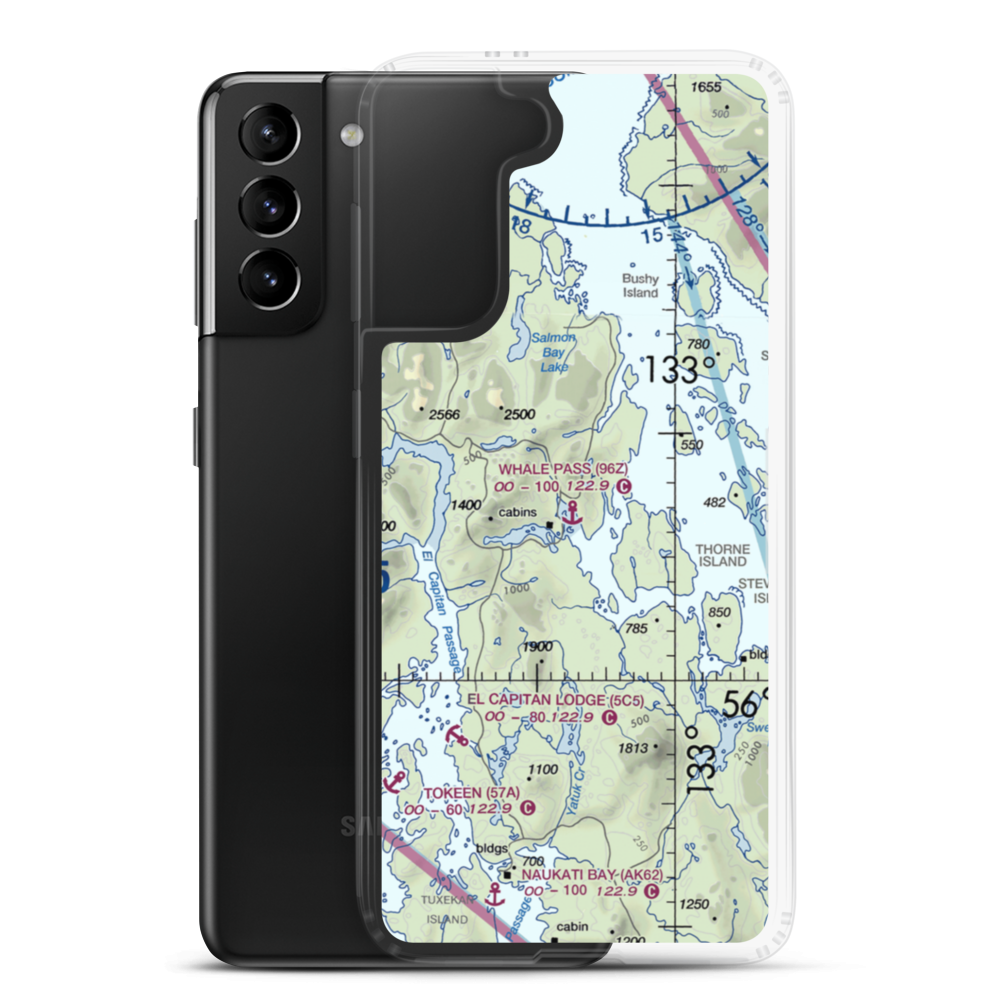 Whale Pass Seaplane Float Harbor Facility (96Z) VFR Sectional Samsung Case Samsung Galaxy S21 Plus model shown