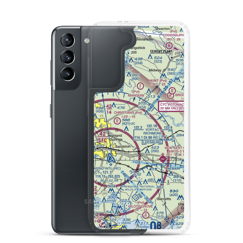 Wharton Field (US-0036) VFR Sectional Samsung Case Samsung Galaxy S21 model shown