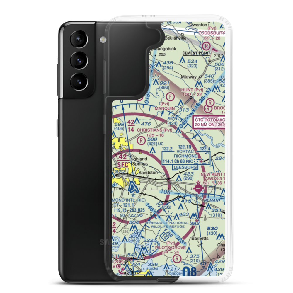 Wharton Field (US-0036) VFR Sectional Samsung Case Samsung Galaxy S21 Plus model shown