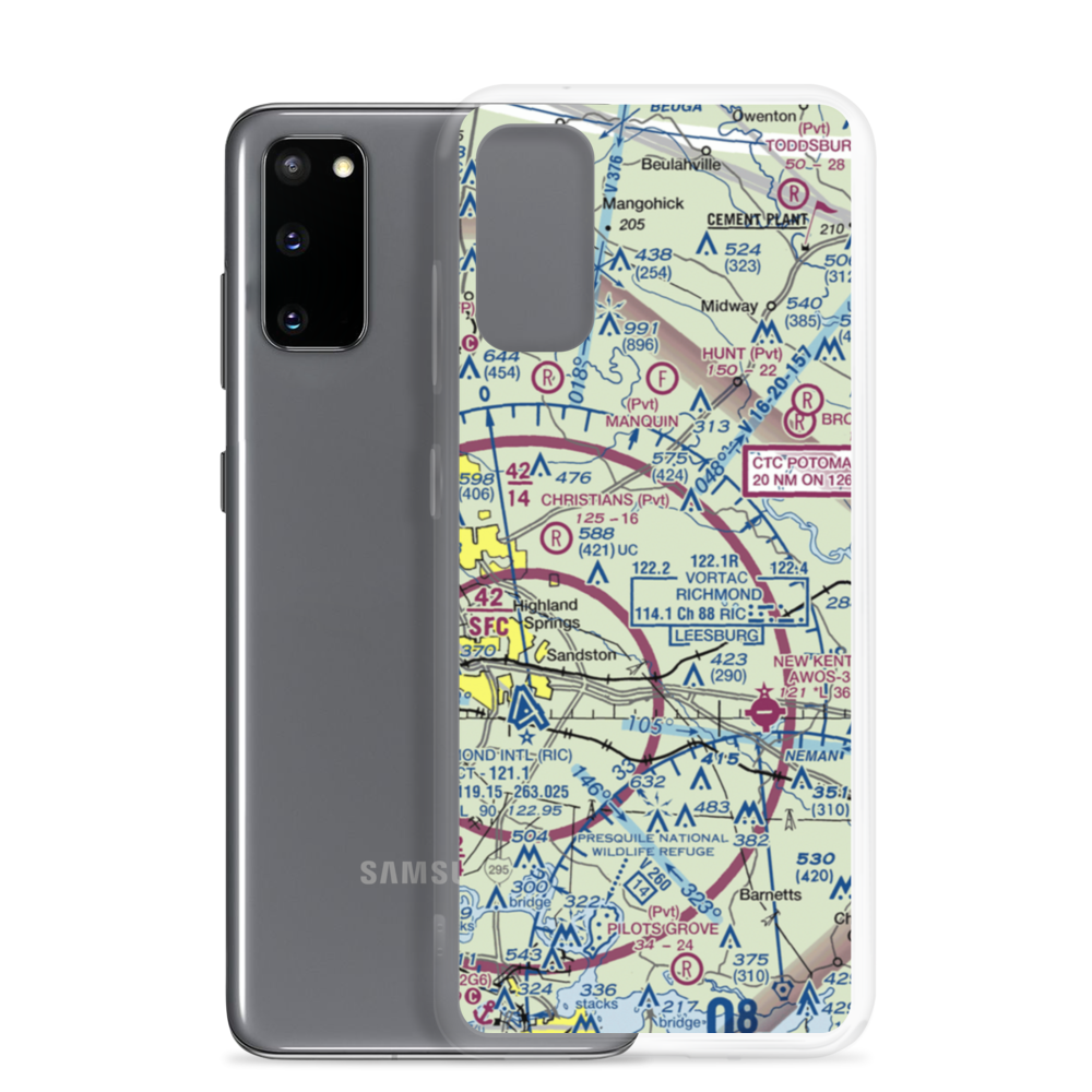 Wharton Field (US-0036) VFR Sectional Samsung Case Samsung Galaxy S20 model shown
