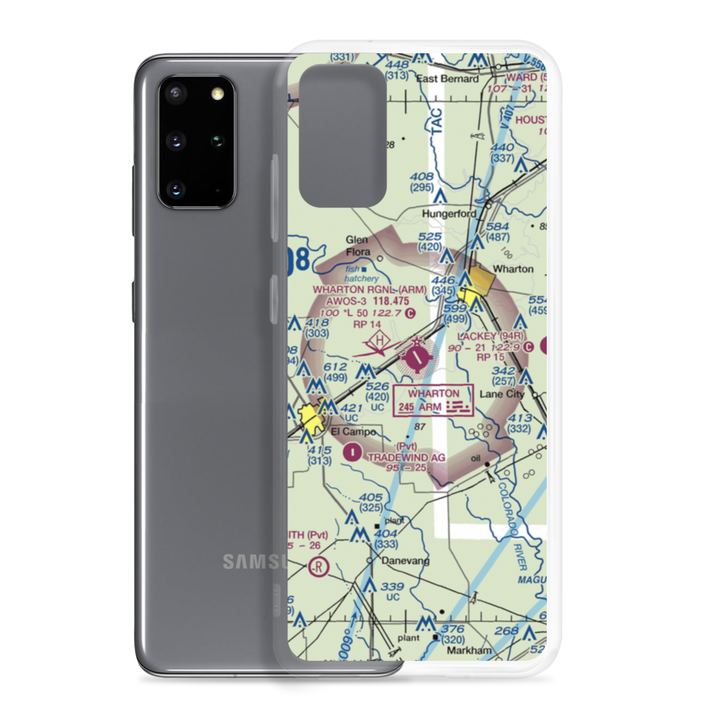 Wharton Regional Airport (ARM) VFR Sectional Samsung Case Samsung Galaxy S20 Plus model shown