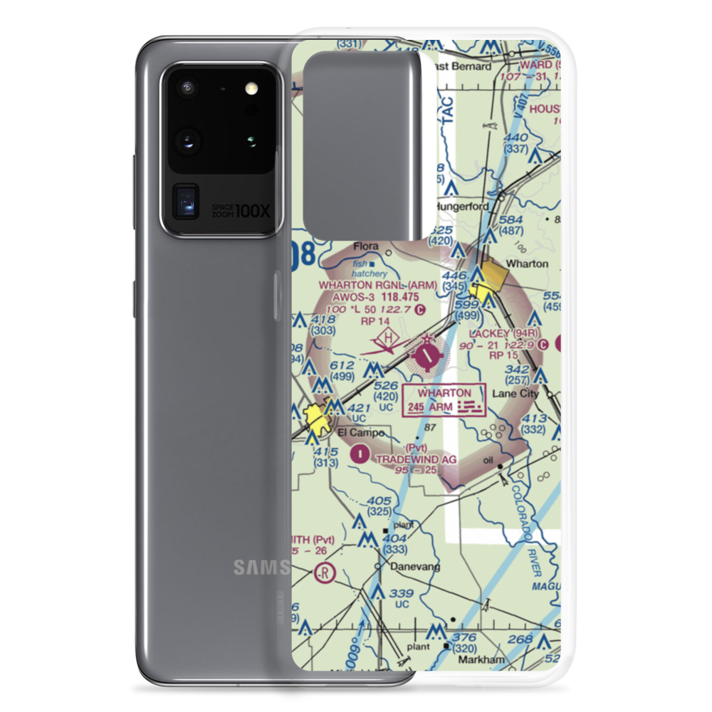 Wharton Regional Airport (ARM) VFR Sectional Samsung Case Samsung Galaxy S20 Ultra model shown