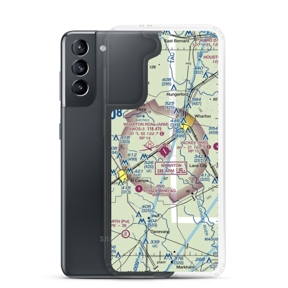 Wharton Regional Airport (ARM) VFR Sectional Samsung Case Samsung Galaxy S21 model shown